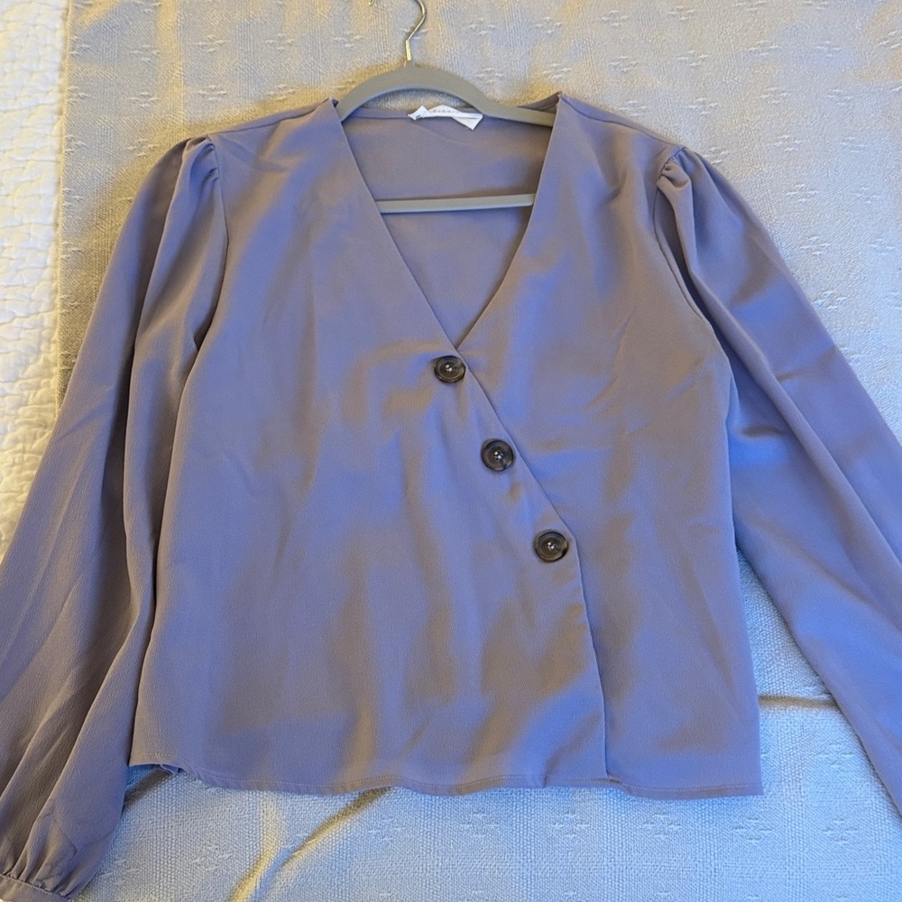 Pretty Feminine Lavender Crepe Top